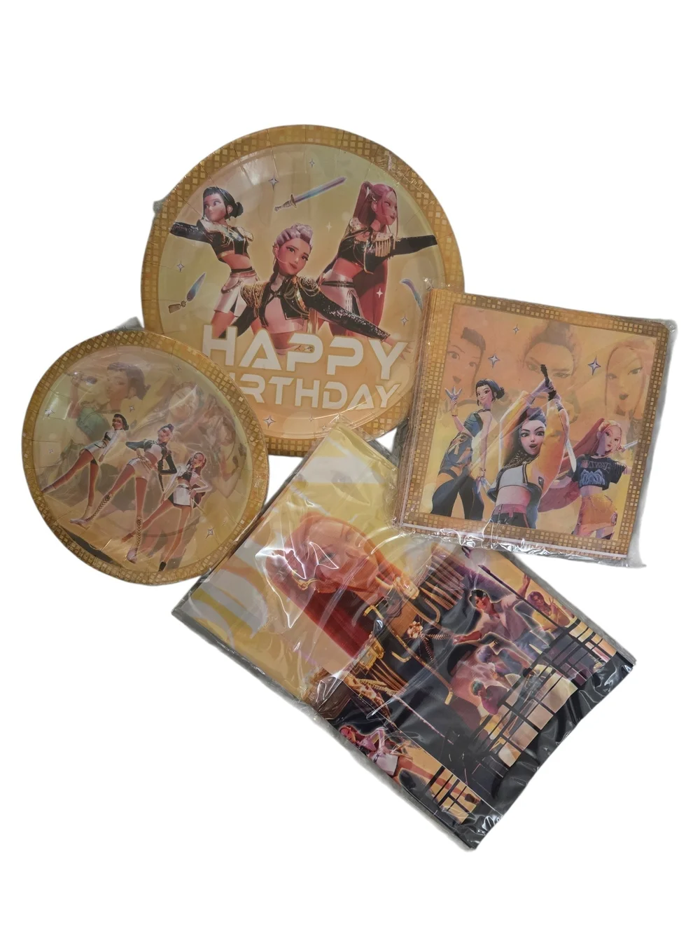 ✨ (NWT) Gold K-Pop Demon Hunters Birthday Party Supplies